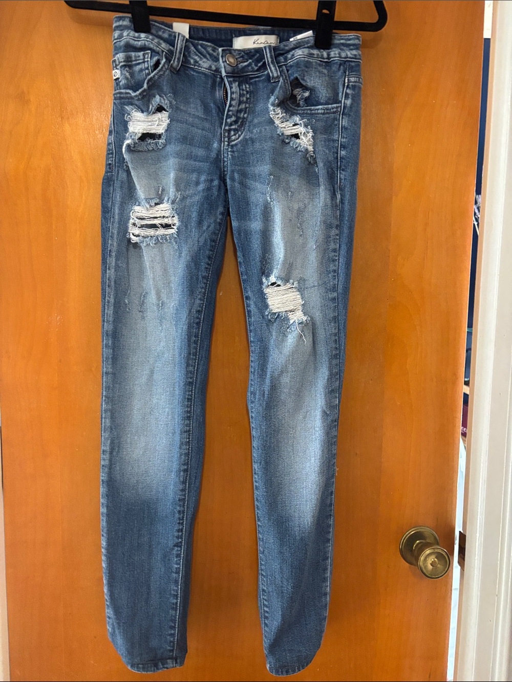 KanCan Distressed Medium Blue Skinny Jeans